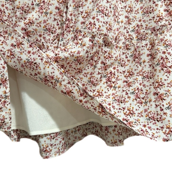 NWT PAPER CRANE Cottage Core Pull On Skirt Floral Ruffle Lined Mini Womens Large - Picture 5 of 15